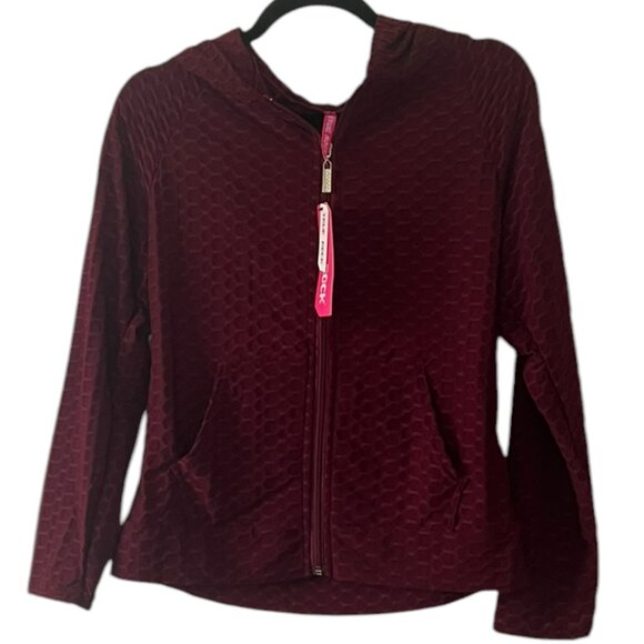 Women's NWT True Rock Waffle‎ Knit Honeycomb Zip Up Hoodie Size L/XL - Picture 1 of 4